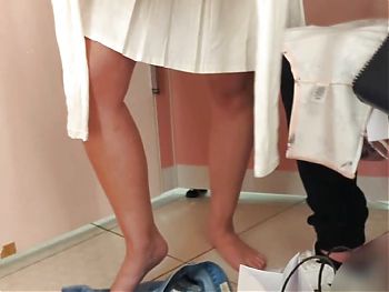 MichelleDxXx Changing in Dressing Room Voyeur Camera trying on clothes