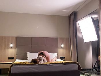 With talking, wife cheats in hotel with photographer, sucks his cock 