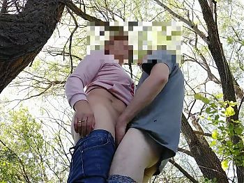 Russian couple in a public park