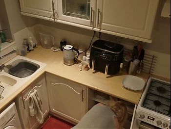 Secret camera catching me in masturbating in the kitchen