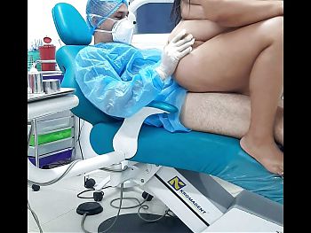 Young Latina slut fucks her dentist giving him a big blowjob and rides